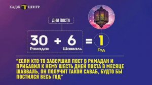 6 дней уразы в месяц Шаваль, после Рамадана.