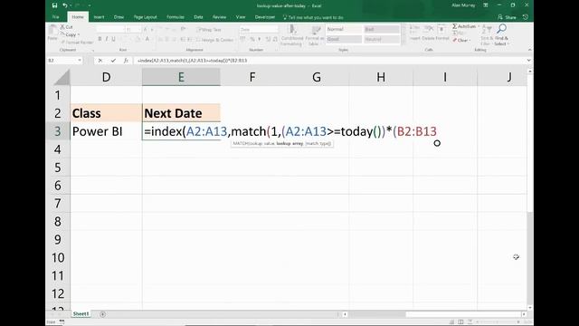 Excel Formula: Lookup Next Date of a Value after Today смотреть онлайн
