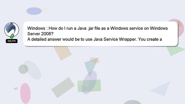 Windows : How do I run a Java .jar file as a Windows service on Windows Server 2008? смотреть онлайн