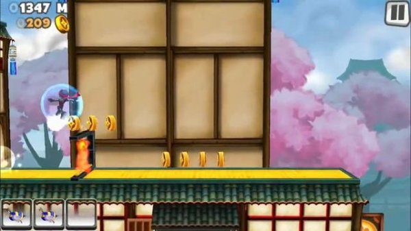 Ninja Jump rooftops - game play