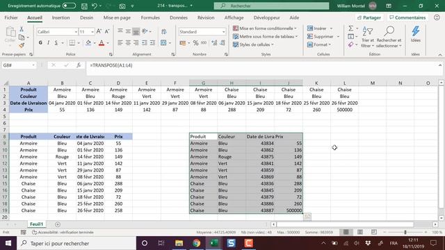 Formule Excel: Comment transformer les lignes en colonnes automatiquement- Docteur Excel смотреть онлайн