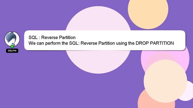 SQL : Reverse Partition смотреть онлайн