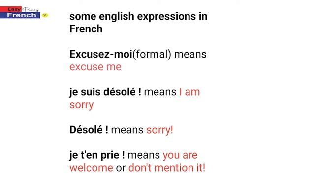 how to say sorry and excuse me in French ,plus simple words expressions смотреть онлайн