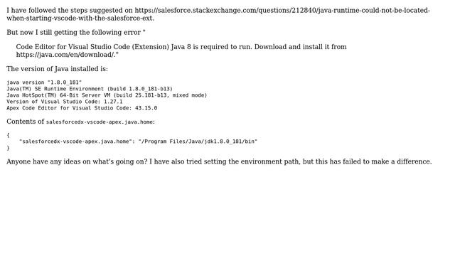 Java runtime could not be located" when starting VSCode with the Salesforce Extensions - Java... смотреть онлайн
