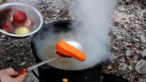 Бухлер))) из баранины Бурятский суп в казане на костре!