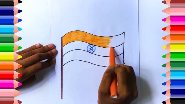 How to Draw Indian Flag - Drawing the Indian Flag | Drawing for Kids | Happy Little Babies ! смотреть онлайн