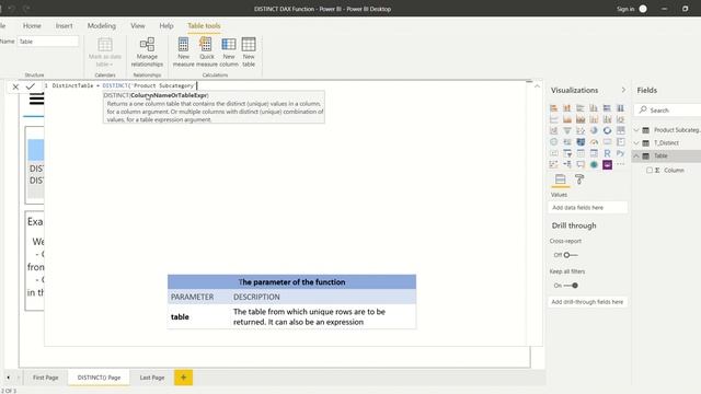 DAX Language - DISTINCT Function in Power BI смотреть онлайн