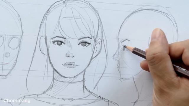 How To Draw Face - Face Proportions Drawing