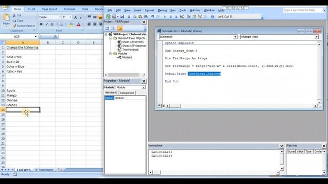 10. Excel VBA With And End With | Manage Coding Easily | In Hindi