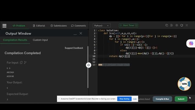 Longest common subsequence python (Dynamic Programming Eazy) смотреть онлайн