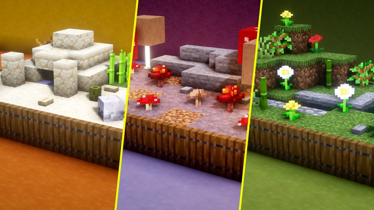 МИНИ БИОМЫ В МАЙНКРАФТЕ! ПУСТЫНЯ, ГРИБНЫЕ ПОЛЯ, РАВНИНЫ! смотреть онлайн