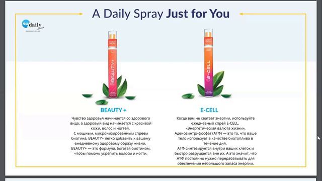 Daily Sprays Презентация компании MyDailyChoice смотреть онлайн
