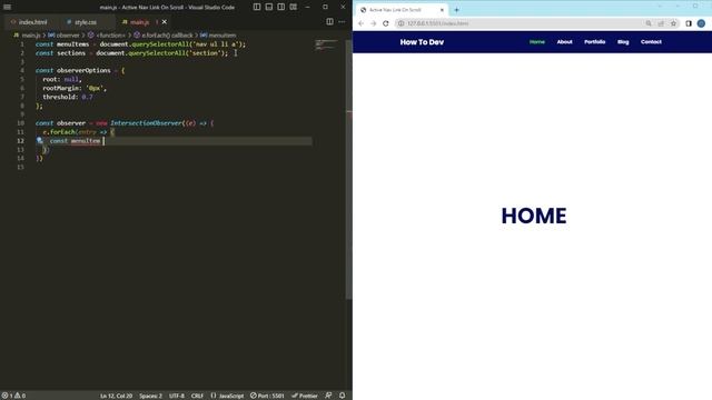 How To Make An Active Nav Link On Scroll Using HTML CSS & JavaScript смотреть онлайн