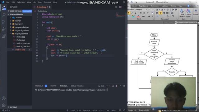 Jobsheet 1 (Pemrograman IF-ELSE dan SWITCH-CASE pada aplikasi C++ dan Python) смотреть онлайн
