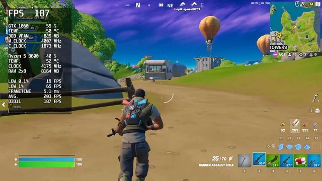 Fortnite - 1080p - Ryzen 5 3600 - GTX 1060 - 16GB RAM смотреть онлайн