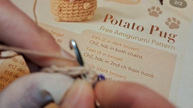 Potato Pug Amigurumi - Crochet Tutorial For Beginners смотреть онлайн