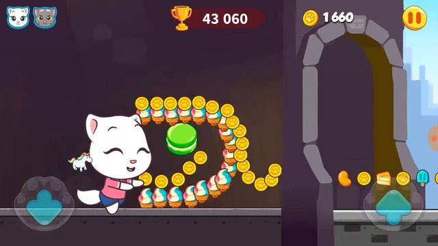 🎮 Анджела собирает монеты, сладости и перепрыгивает через препятствия смотреть онлайн