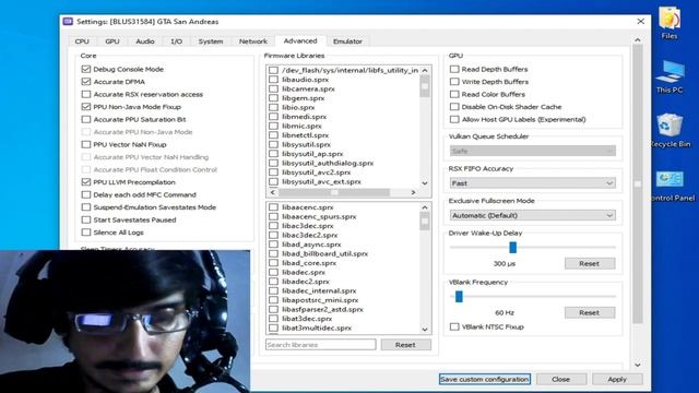Rpcs3 OpenGL Configuration Settings смотреть онлайн