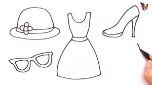 Простая техника рисования детей | раскраска аксессуары и одежда для девочек | Раскраски Малышам.