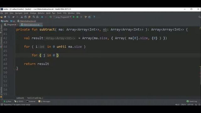 matrix subtraction in kotlin смотреть онлайн