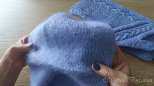 Шапка из пуха норки плюс шарф и варежки