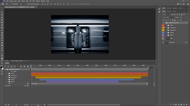 Turn photos into animated Gifs with glitch effects in Photoshop смотреть онлайн