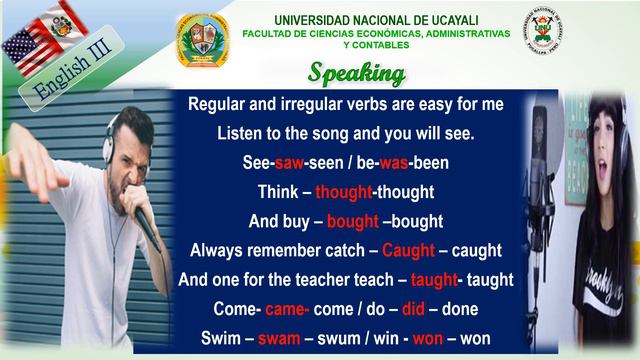SPEAKING REGULAR AND IRREGULAR VERBS SONG смотреть онлайн