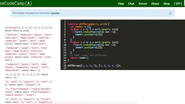 Free Code Camp Algorithms: Diff Two Arrays смотреть онлайн