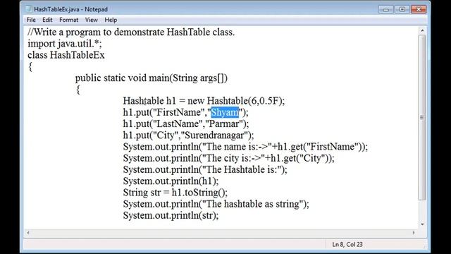 BCA SEM 4 CORE JAVA BY PROF KAVAN VAKHARIYA HASHTABLE CLASS смотреть онлайн