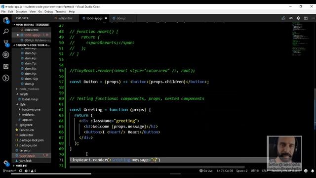06 - Code Your Own React - Functional nested components and props смотреть онлайн