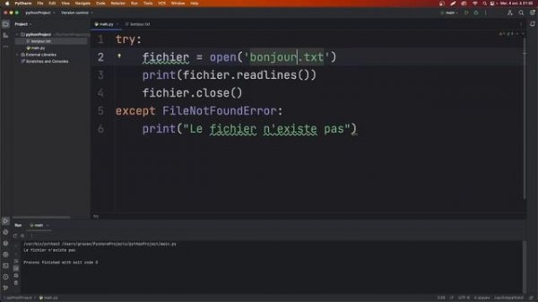Apprendre le Python #12 - Les Exceptions