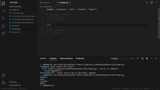 Python - funksionet, dekoratorët, gjeneratorët, strukturat e t'dhënave, trajtimi i gabimeve, module смотреть онлайн