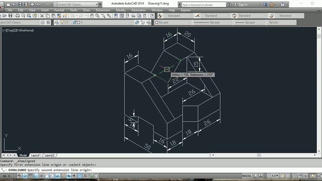 Isometric aligned and oblique dimensioning in AutoCAD 2014 смотреть онлайн