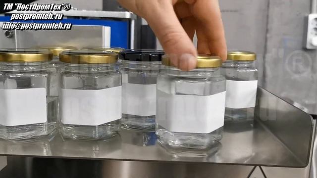 Настольная автоматическая этикетировочная машина АЭМ.Н-Л. Наклеивание этикетки на банку с гранями смотреть онлайн