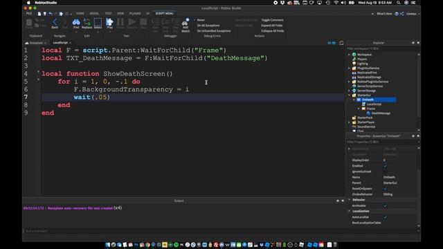 Roblox Studio: Make A Death Screen GUI смотреть онлайн