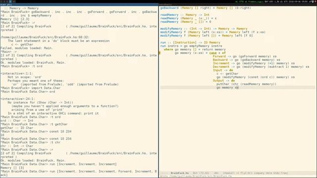 Brainfuck interpreter in haskell смотреть онлайн
