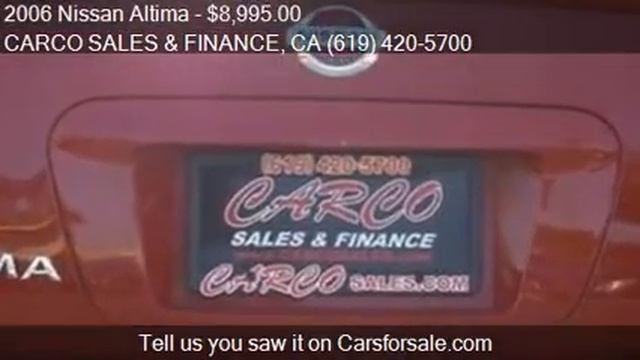 2006 Nissan Altima for sale in CHULA VISTA, CA 91911 at the смотреть онлайн