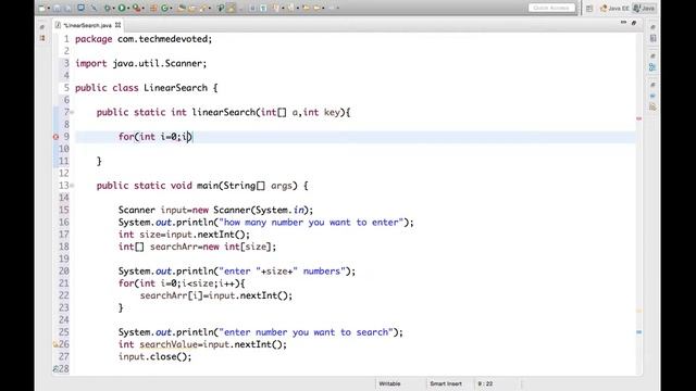 Linear Search implementation in Java смотреть онлайн