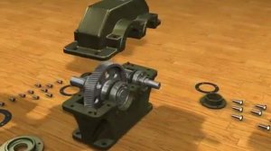 Анимация сборки цилиндрического редуктора