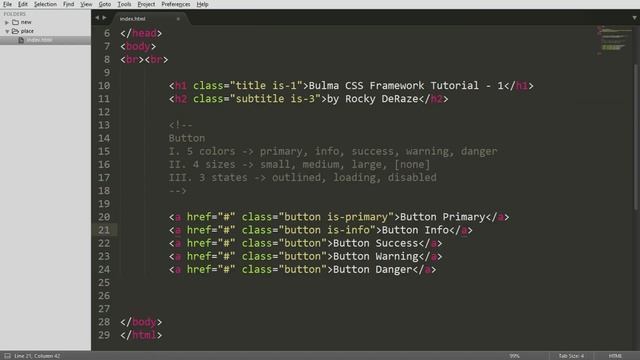 Bulma CSS Framework - 1. Buttons & Modifiers смотреть онлайн