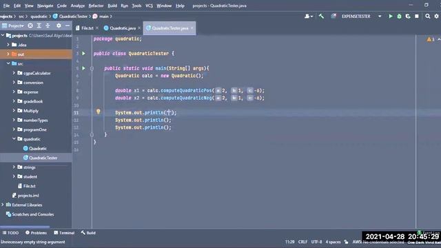 quadratic Equation calculator java program solution смотреть онлайн