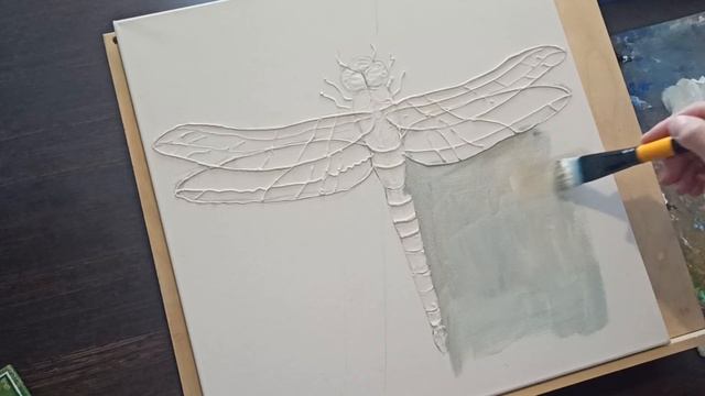 Интерьерная картина текстурной пастой/ Стрекоза/ Interior painting with texture paste/ Dragonfly смотреть онлайн