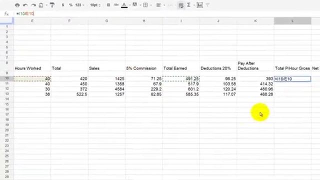 Google Docs Calculating Salaries Spreadsheet Part One смотреть онлайн