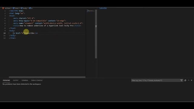 how to remove underline of a hyperlinked text using htm l |Techy Pro | #7 смотреть онлайн