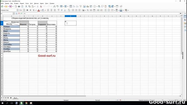 Разделение ячейки по диагонали в LibreOffice Calc смотреть онлайн