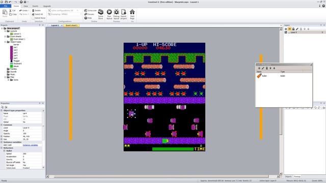Frogger remake #1 - Game engine building - Construct 2 Tutorial смотреть онлайн