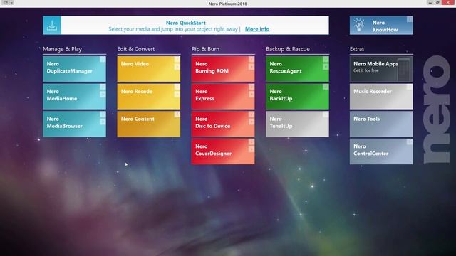 Nero Launcher – Overview Of Nero Platinum 2018