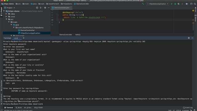 Secure Spring Boot app with SSL/TLS certificate generated using keystore смотреть онлайн