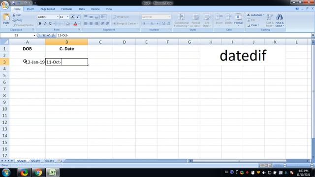 ExcelTutorial in Hindi | Datedif | How to find difference between two dates смотреть онлайн