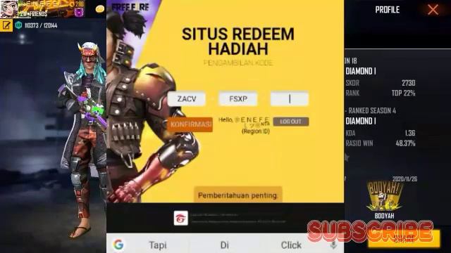 Kode Redeem Free Fire Terbaru Hari Ini 29 NOVEMBER 2020 ❗❗ KODE REDEEM TERBARU HARI INI ❗❗ Wow OMG